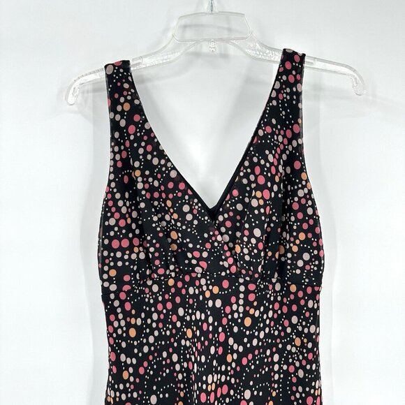 vintage 90s HANDKERCHIEF HEM midi dress polka dot Y2K surplice neckline M L - Picture 4 of 7